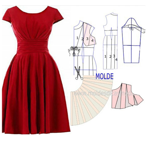 آموزش مدل لباس مجلسی همراه با الگو